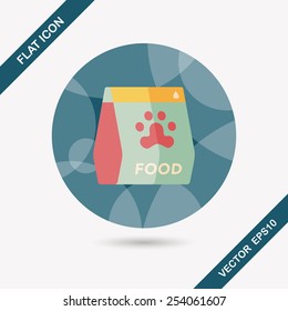 Pet dog food flat icon with long shadow,eps10