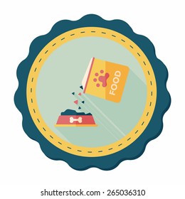 Pet dog food flat icon with long shadow,eps10