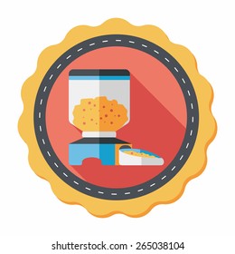 Pet dog food flat icon with long shadow,eps10