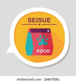 Pet dog food flat icon with long shadow,eps10