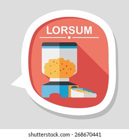 Pet dog food flat icon with long shadow,eps10
