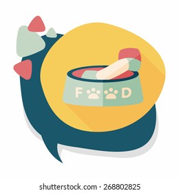 Pet dog food flat icon with long shadow,eps10