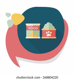 Pet dog food flat icon with long shadow,eps10