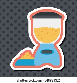 Pet dog food flat icon with long shadow,eps10
