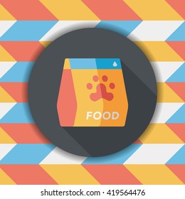 Pet dog food flat icon with long shadow,eps10