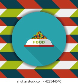 Pet dog food flat icon with long shadow,eps10