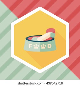 Pet dog food flat icon with long shadow,eps10