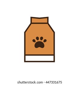 Pet dog food flat icon