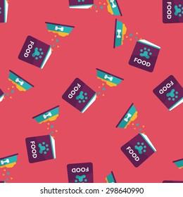 Pet dog food flat icon,eps10 seamless pattern background