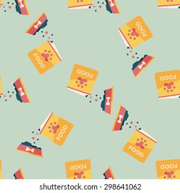 Pet dog food flat icon,eps10 seamless pattern background