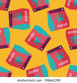 Pet dog food flat icon,eps10 seamless pattern background