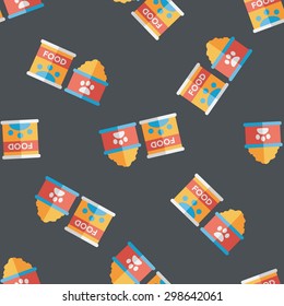 Pet dog food flat icon,eps10 seamless pattern background