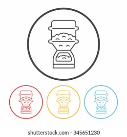 pet dog food line icon