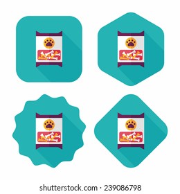 Pet dog food package flat icon with long shadow, eps10