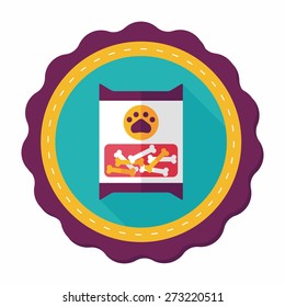 Pet dog food package flat icon with long shadow,eps10