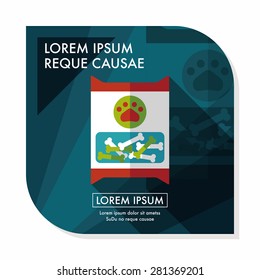 Pet dog food package flat icon with long shadow,eps10