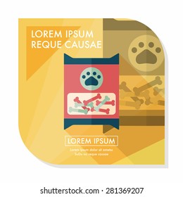 Pet dog food package flat icon with long shadow,eps10
