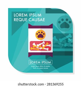 Pet dog food package flat icon with long shadow,eps10