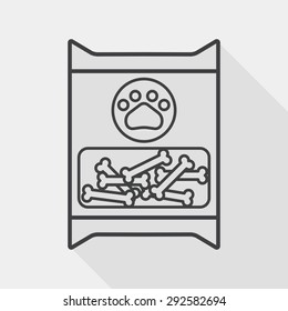 Pet dog food package flat icon with long shadow,eps10