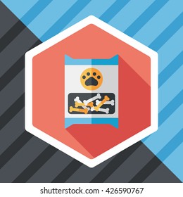 Pet dog food package flat icon with long shadow,eps10
