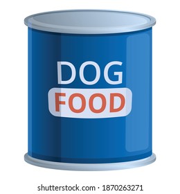 Pet dog food tin icon. Cartoon of pet dog food tin vector icon for web design isolated on white background