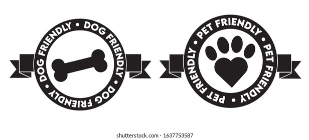 pet and dog friendly icon symbol badge sticker 