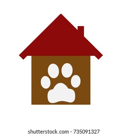 Pet dog house flat eps10