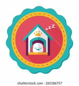 Pet dog house flat icon with long shadow,eps10