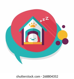 Pet dog house flat icon with long shadow,eps10