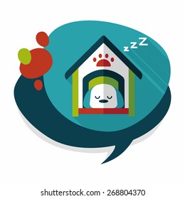 Pet dog house flat icon with long shadow,eps10