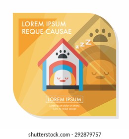 Pet dog house flat icon with long shadow,eps10