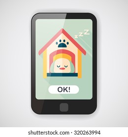 Pet dog house flat icon with long shadow,eps10