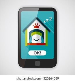 Pet dog house flat icon with long shadow,eps10
