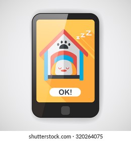 Pet dog house flat icon with long shadow,eps10