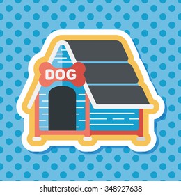 Pet dog house flat icon with long shadow,eps10