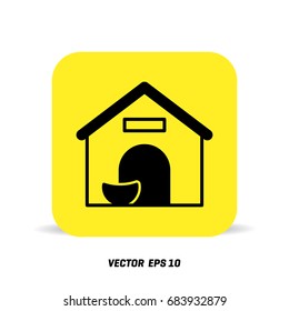 Pet dog house flat icon