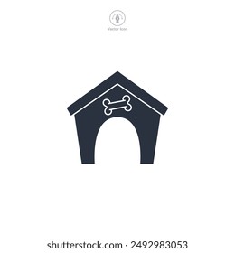 Pet dog house icon symbol vector illustration isolated on white background
