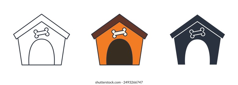 Pet dog house icon symbol vector illustration isolated on white background