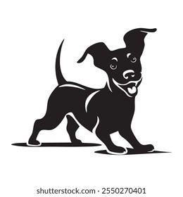 Icono del perro del animal doméstico para la Ilustración vectorial gráfica y del logotipo de la colección del Diseño web, diseño del Vector del perro de la silueta