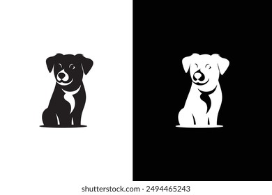 Pet dog icon symbol template for graphic and web design collection black white background