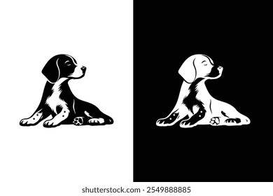 Plantilla del símbolo del icono del perro del animal doméstico para el diseño gráfico y del Vector del logotipo de la colección del Diseño web