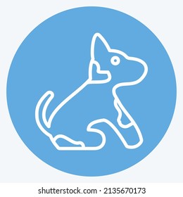 Pet Dog Icon in trendy blue eyes style isolated on soft blue background