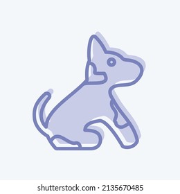Pet Dog Icon in trendy two tone style isolated on soft blue background