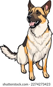 Pet dog illustration vector art