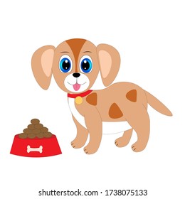 pet dog illustration vector, cartoon character 