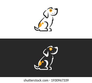 pet dog illustration vector logo design