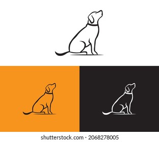 diseño de logotipo vectorial de ilustración de perro de mascota