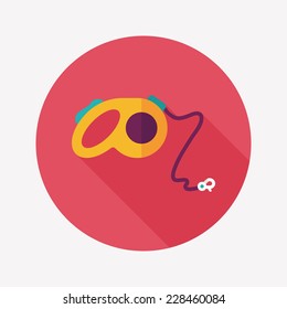 Pet dog lead flat icon with long shadow,eps10
