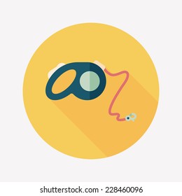 Pet dog lead flat icon with long shadow,eps10