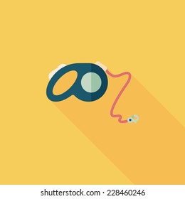 Pet dog lead flat icon with long shadow,eps10